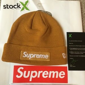 Supreme Box Logo Beanie FW18 Mustard